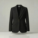 Black blazer on a light gray background